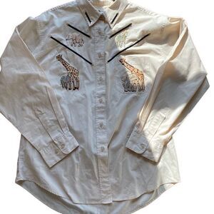 Shipshe Safari Animals Patchwork Button Down